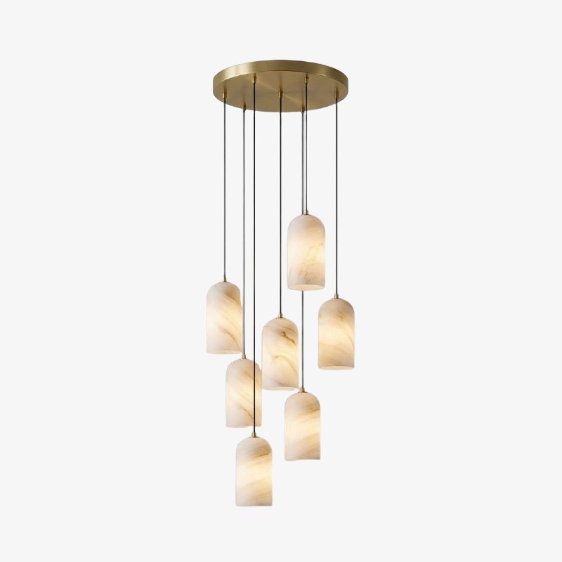 Alabresca Mid Century Alabaster Hanglamp - Hanglamp met meerdere koppen voor keukeneiland HL2487