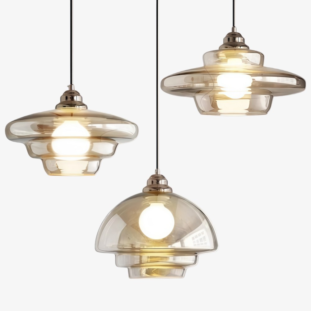 Art Deco Glazen Hanglamp - Elegante Sculpturale Hanglamp Voor Eetkamer en Keuken HL190