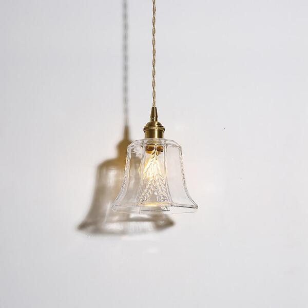 Antiek helder geribbeld glas Slaapkamer keuken hanglamp HL48