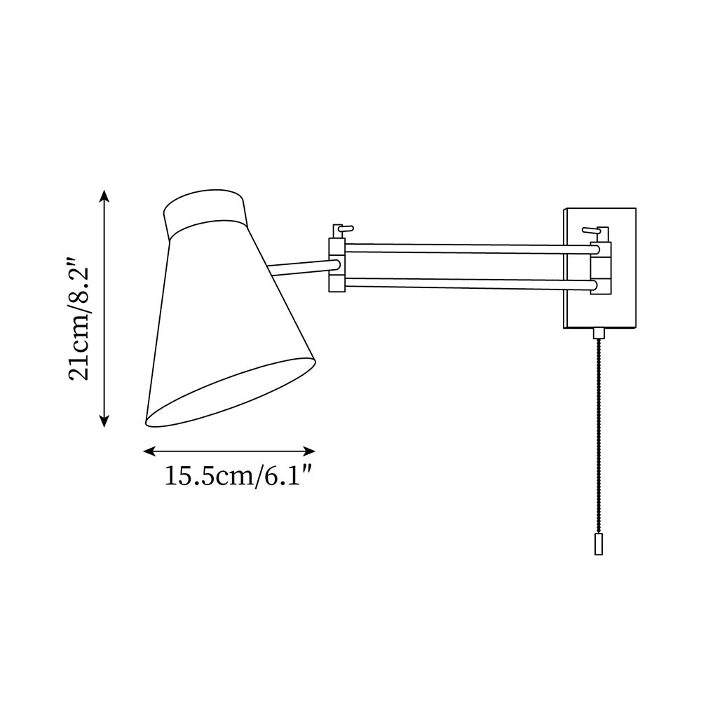 Moderne Eenvoudige Metalen Wandlamp met Zwenkarm HL1072