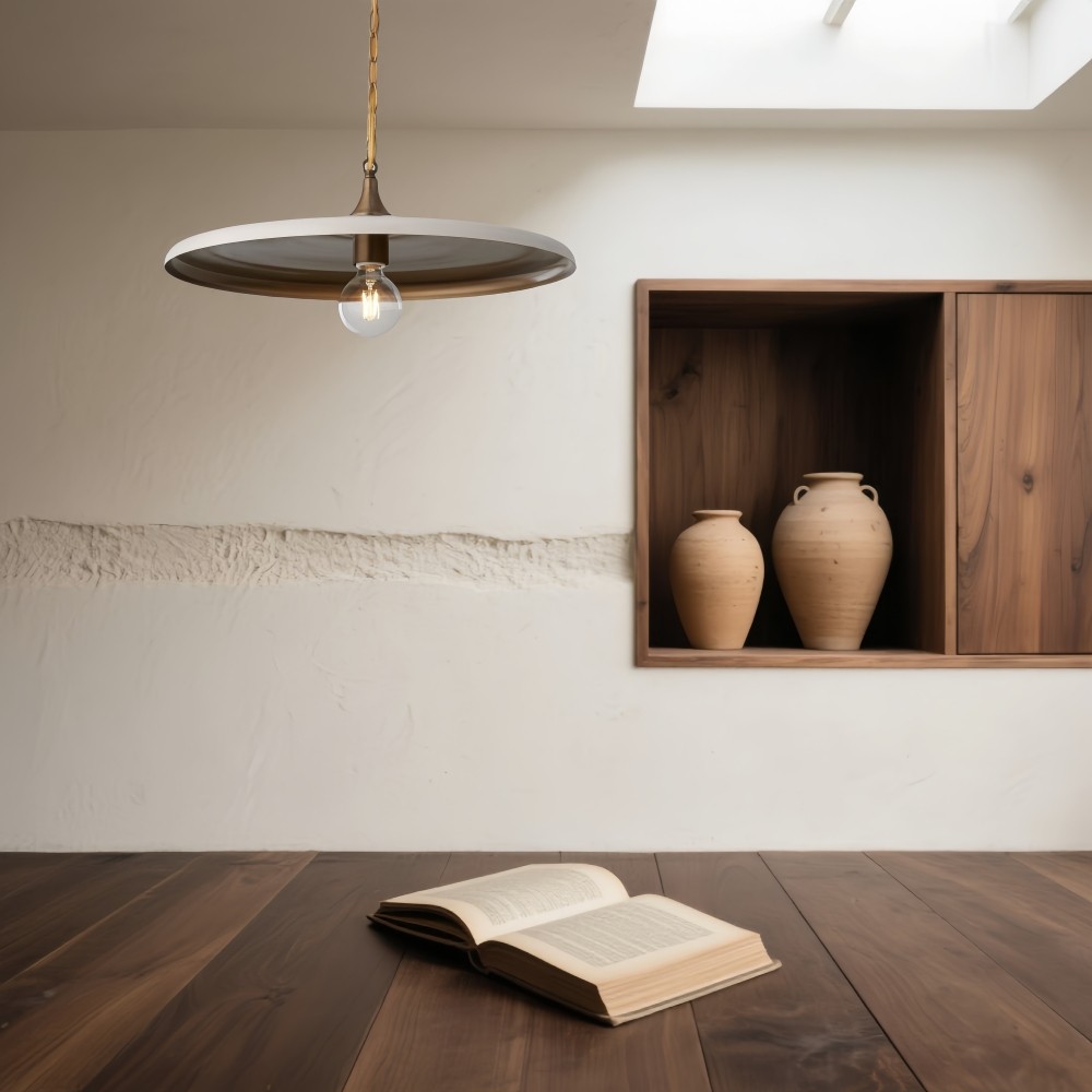 Gouden metalen schijfvormige hanglamp - moderne bolvormige lamp voor de keuken HL1324