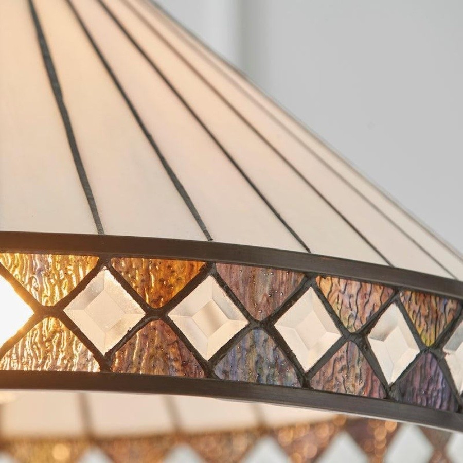 TF Fargo hanglamp - Verlichting in Tiffany-stijl met een Art Deco kap en verstelbare ketting HL2165