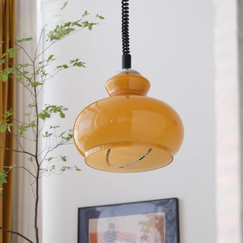 Lunea Nordic verstelbare retro hanglamp van crèmekleurig glas HL3508
