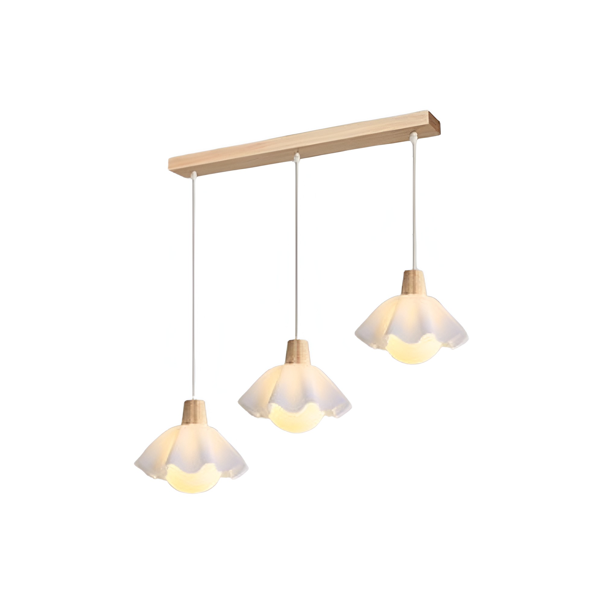 Houten hanglamp met bloemen in Scandinavische stijl HL1246