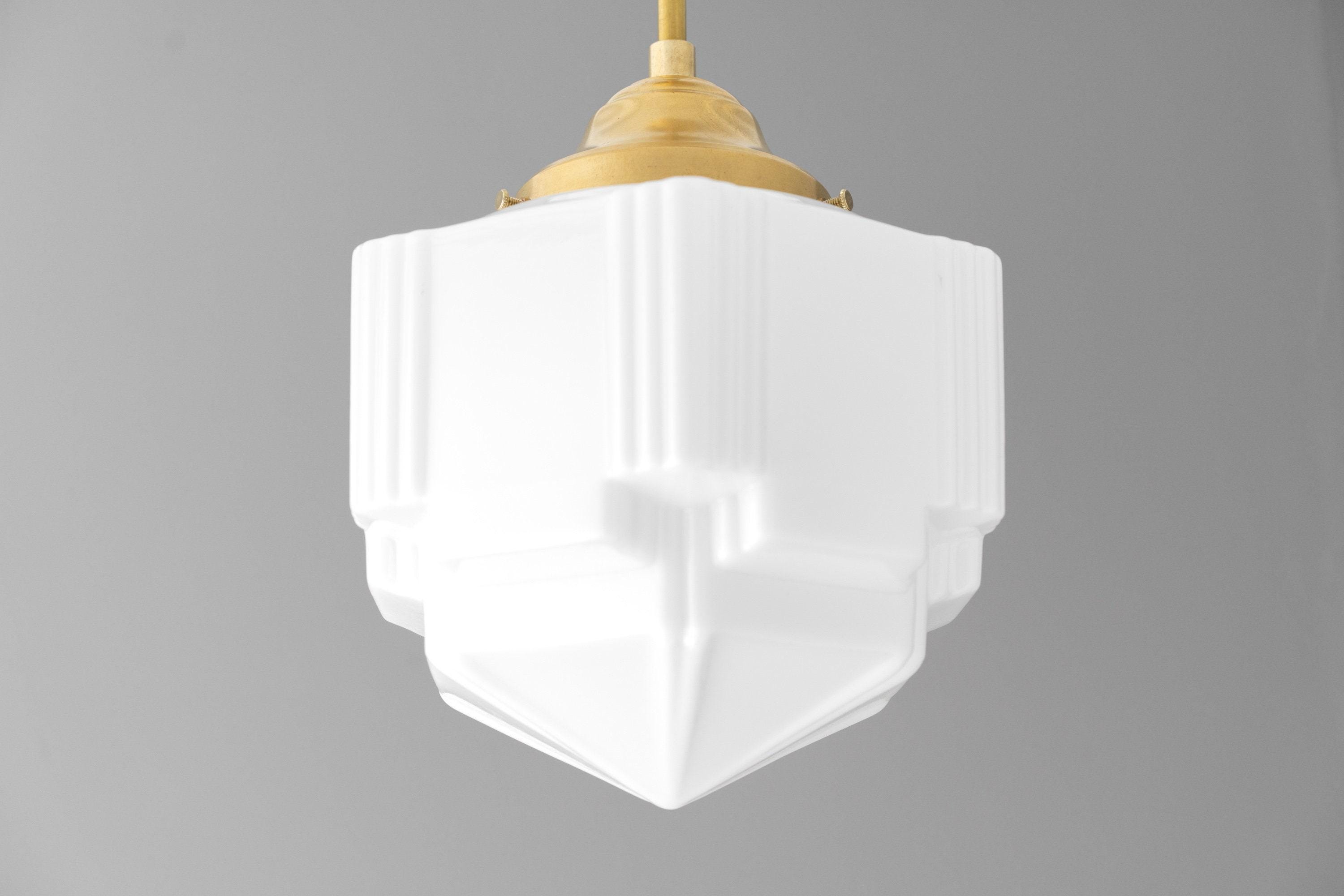 Geotower Glazen Moderne Hanglamp - Wolkenkrabber Design - Afwerking van Messing, Zwart of Nikkel HL1702