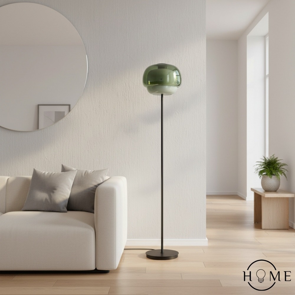 Clinco Moderne Paddestoel Vloerlamp - Gekleurde Glazen Bollamp voor Woonkamers HL1778