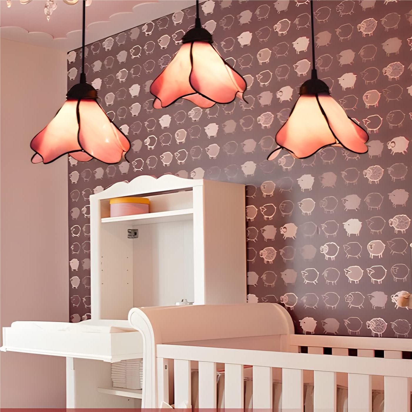 Vintage Lotusbloem Glazen Hanglamp HL129