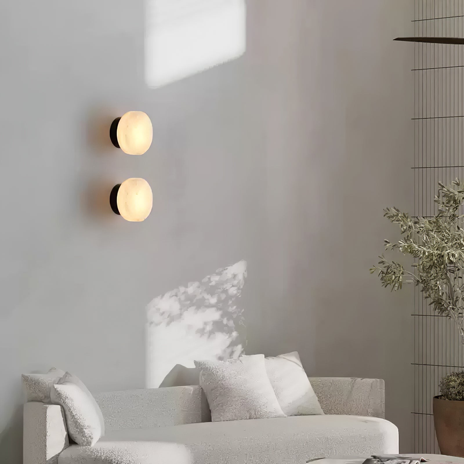 Cilindrische albasten wandlamp HL2952