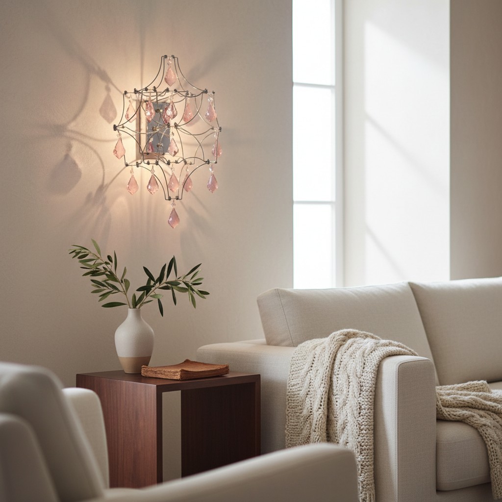 Crynora Crystal Cascade wandlamp - Sprankelende LED-lamp met vuurvliegjeseffect voor slaapkamer of woonkamer HL2334