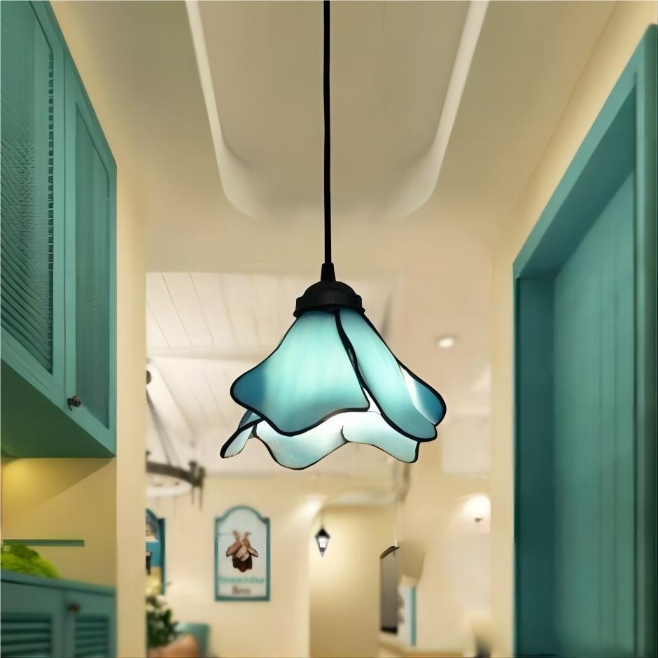 Vintage Lotusbloem Glazen Hanglamp HL129