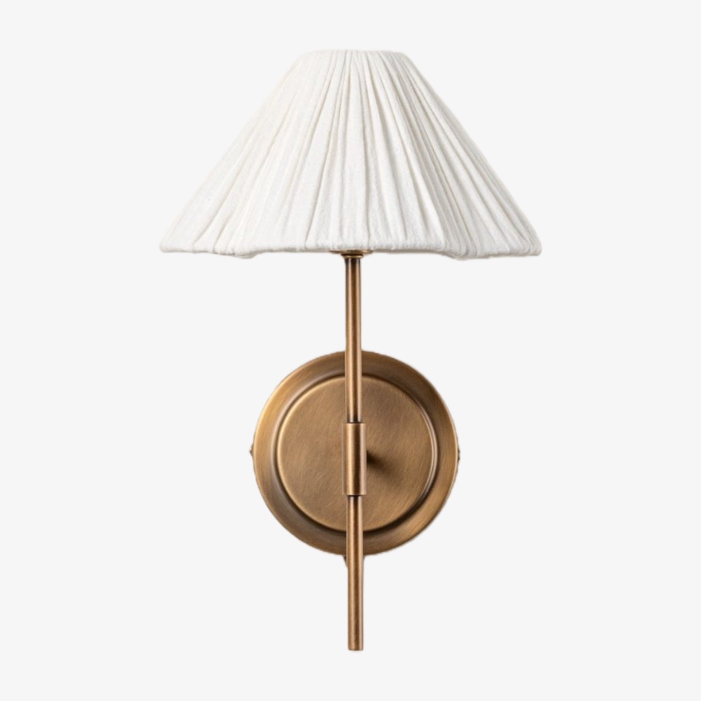 Lindi - wandlamp met geschulpte rand van verouderd messing en linnen HL1804