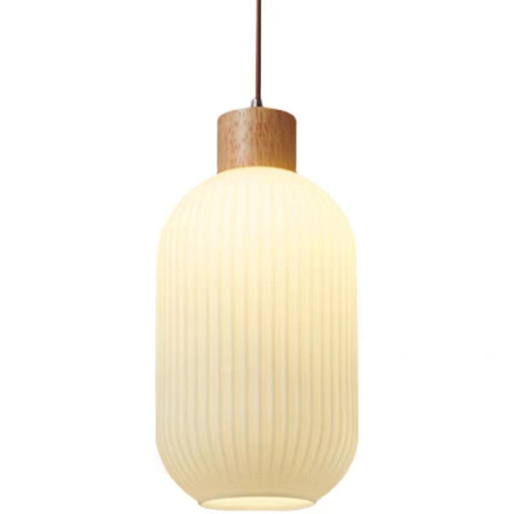 Nordic witte lantaarnachtige glazen hanglamp HL666
