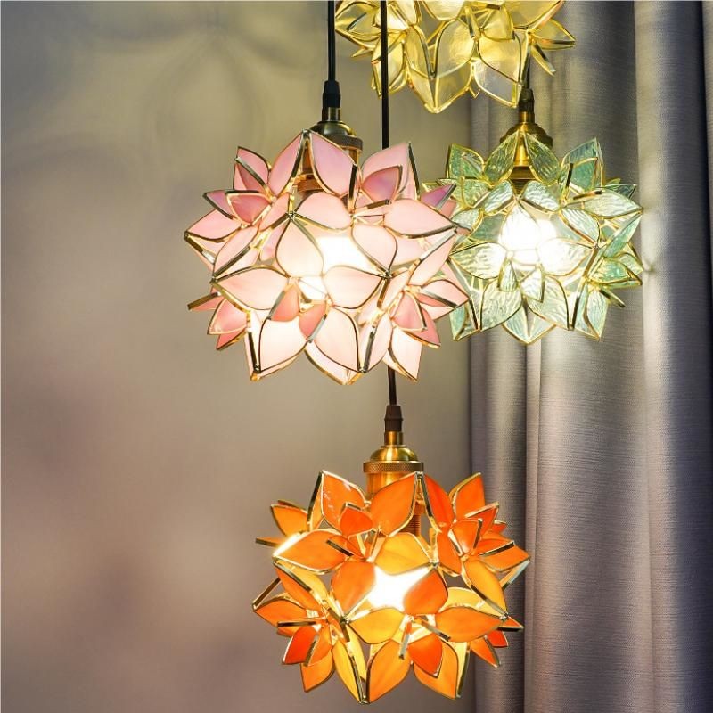 Romantische Handgeblazen Glazen Bloemen Hanglamp HL85