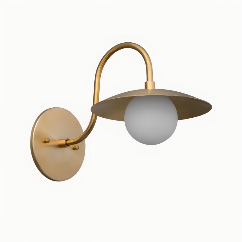 Curva metalen gebogen messing wandlamp - elegante metalen lamp voor moderne interieurs HL1773