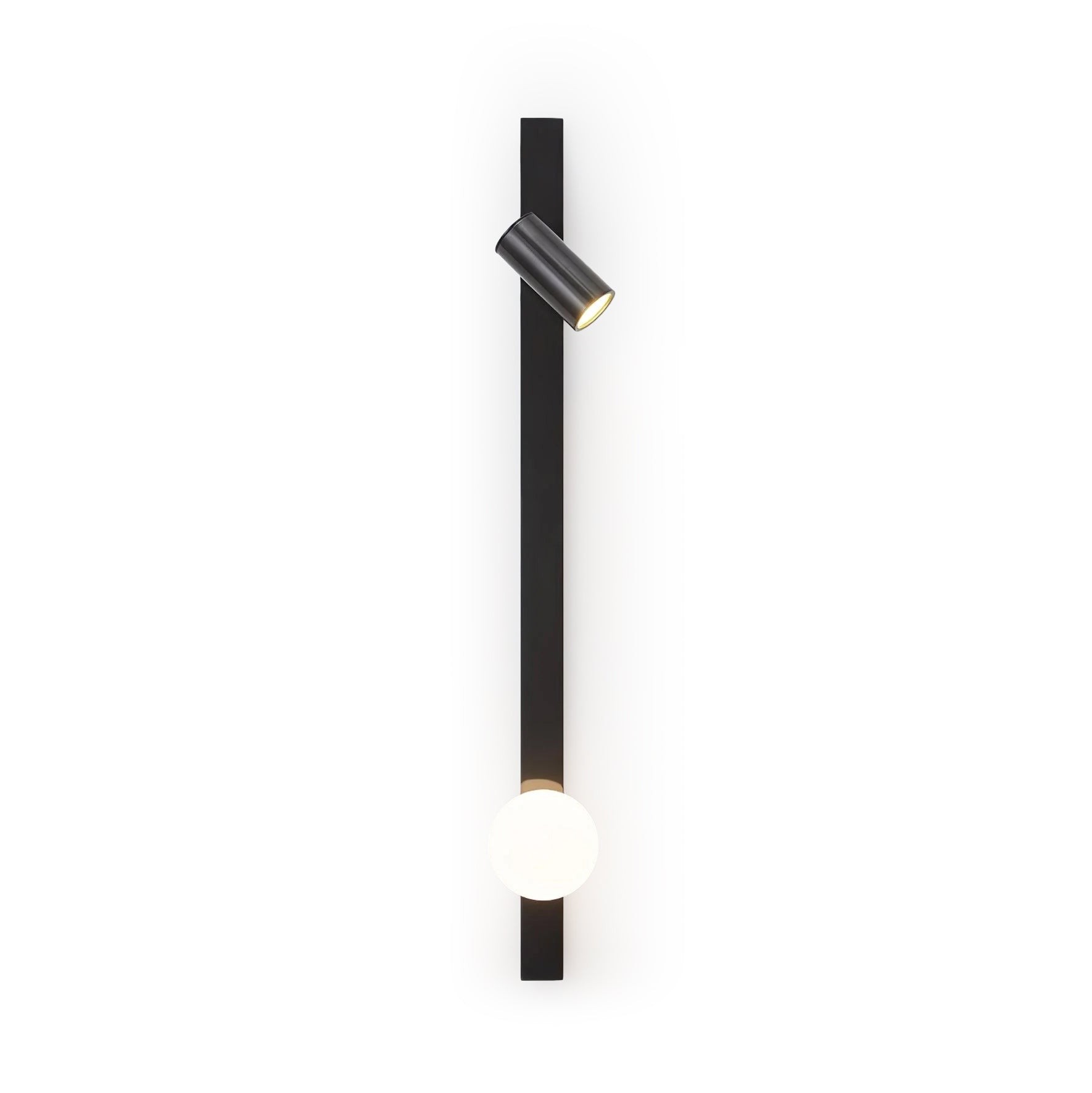 Moderne zwarte lineaire parelarm wandlamp met lange arm HL1122