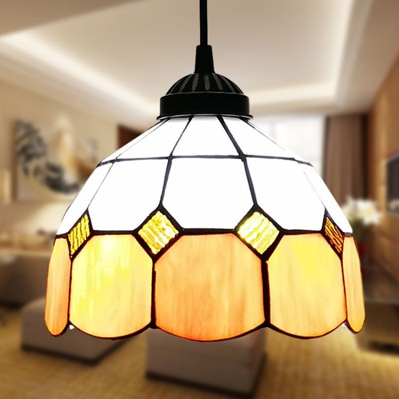 Hanglamp In Vintage Gekleurd Glas In Tiffany Stijl HL13