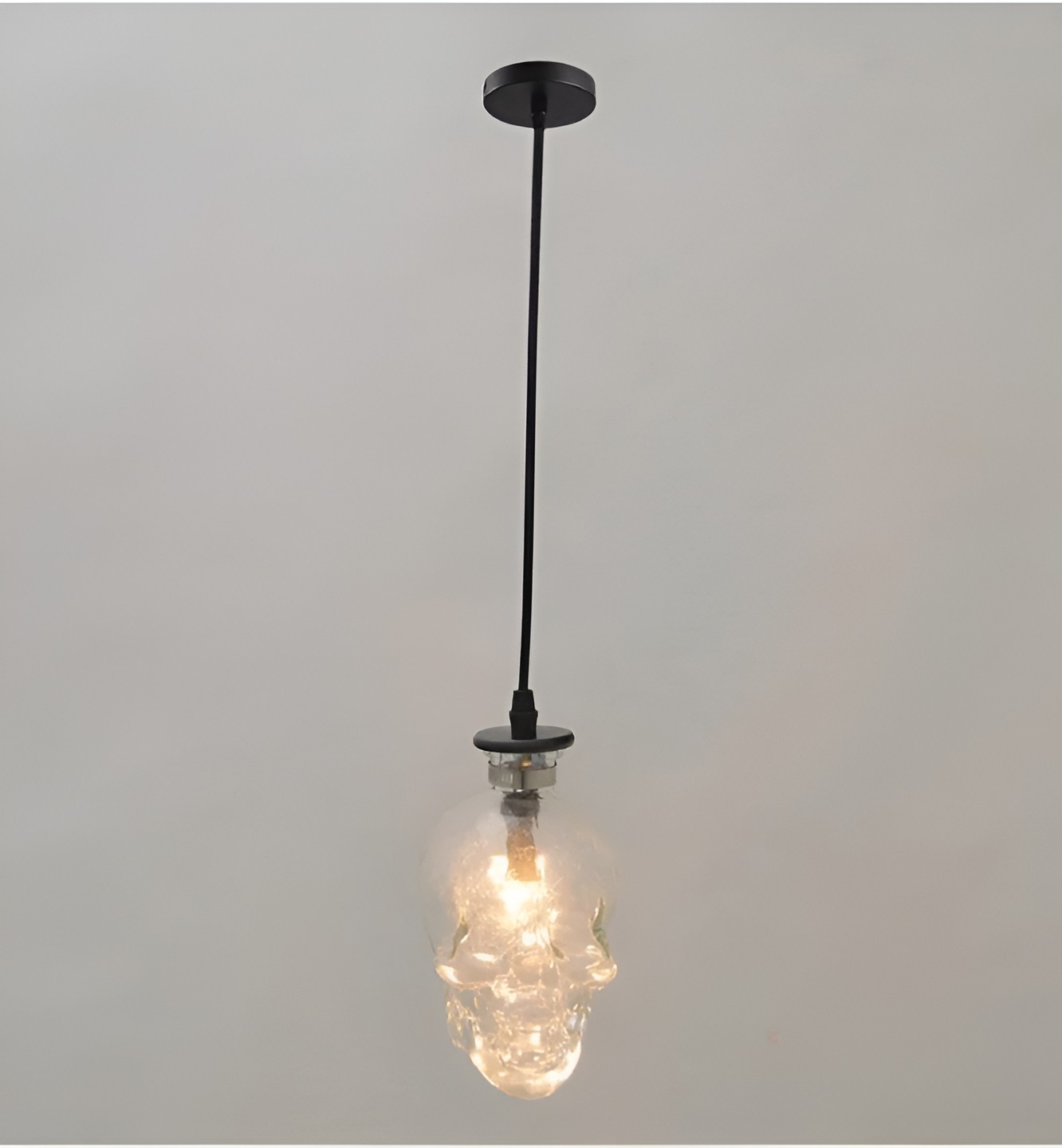 Helder glazen schedel wandlamp HL1251
