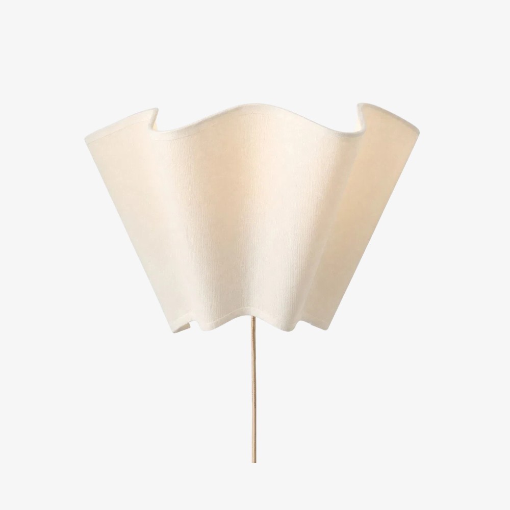 Oslan moderne wandlamp met stekker - wandlamp met gegolfde ivoorkleurige linnen kap HL1605