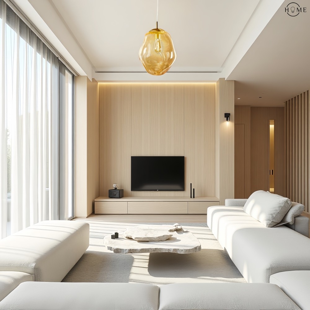 Amberkleurige Glazen Hanglamp - Modern Bolvormig Ontwerp HL1041