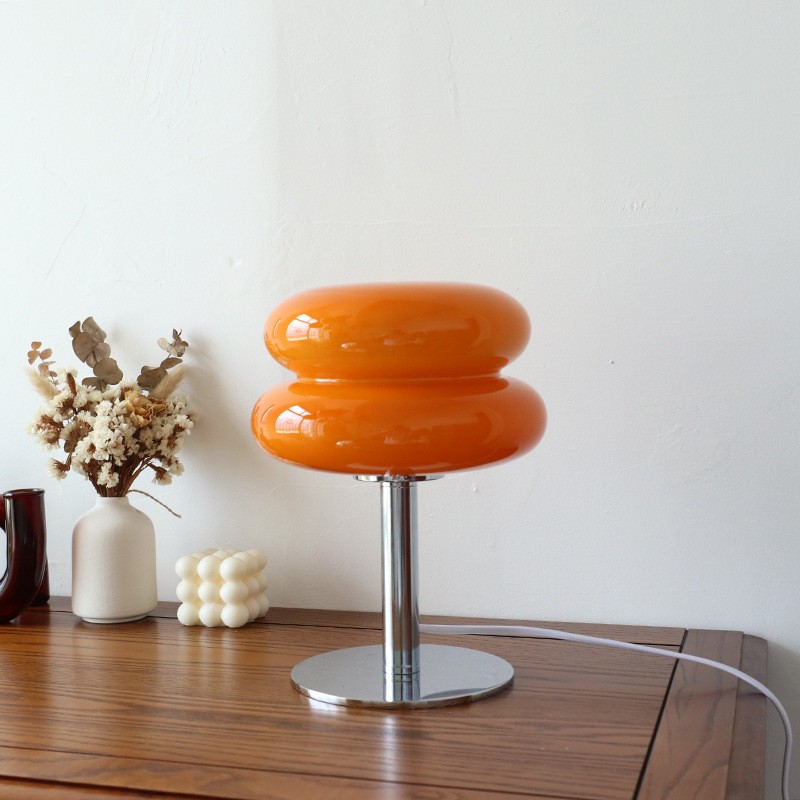 Bauhaus Dubbele Glazen Tafellamp - Sculpturale Gelaagde Nachtlamp voor Slaapkamer en Bureau HL22