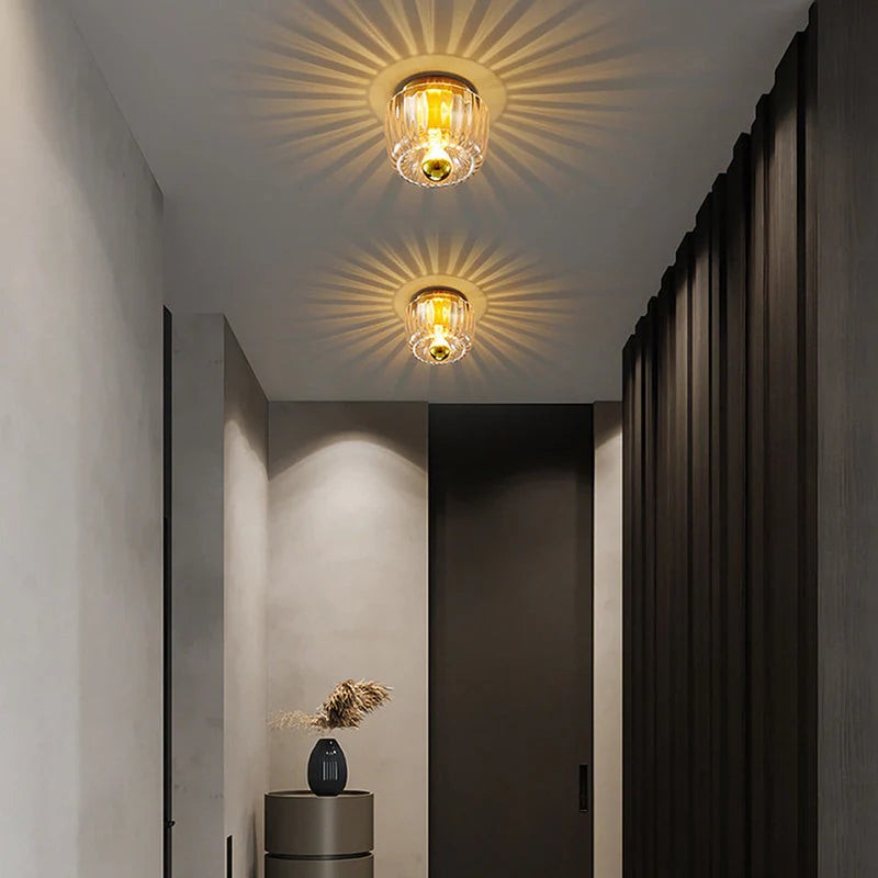 Clara Rays Moderne Plafondlamp van Messing en Glas HL3504