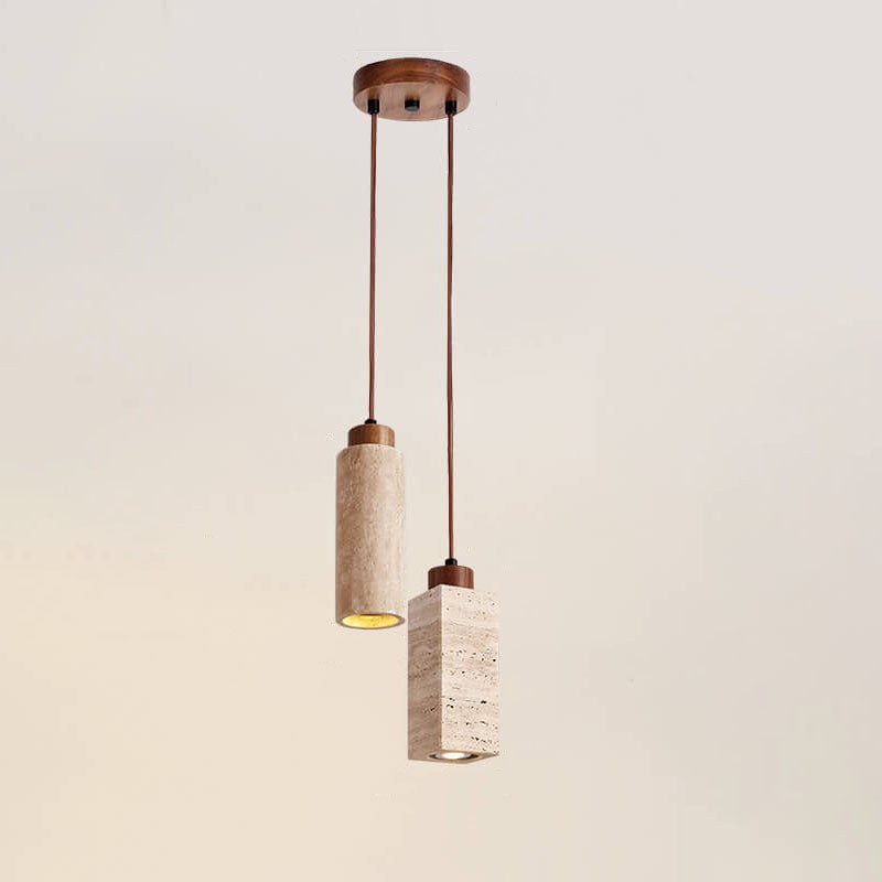 Wabi Sabi hanglamp van massief hout en steen HL971