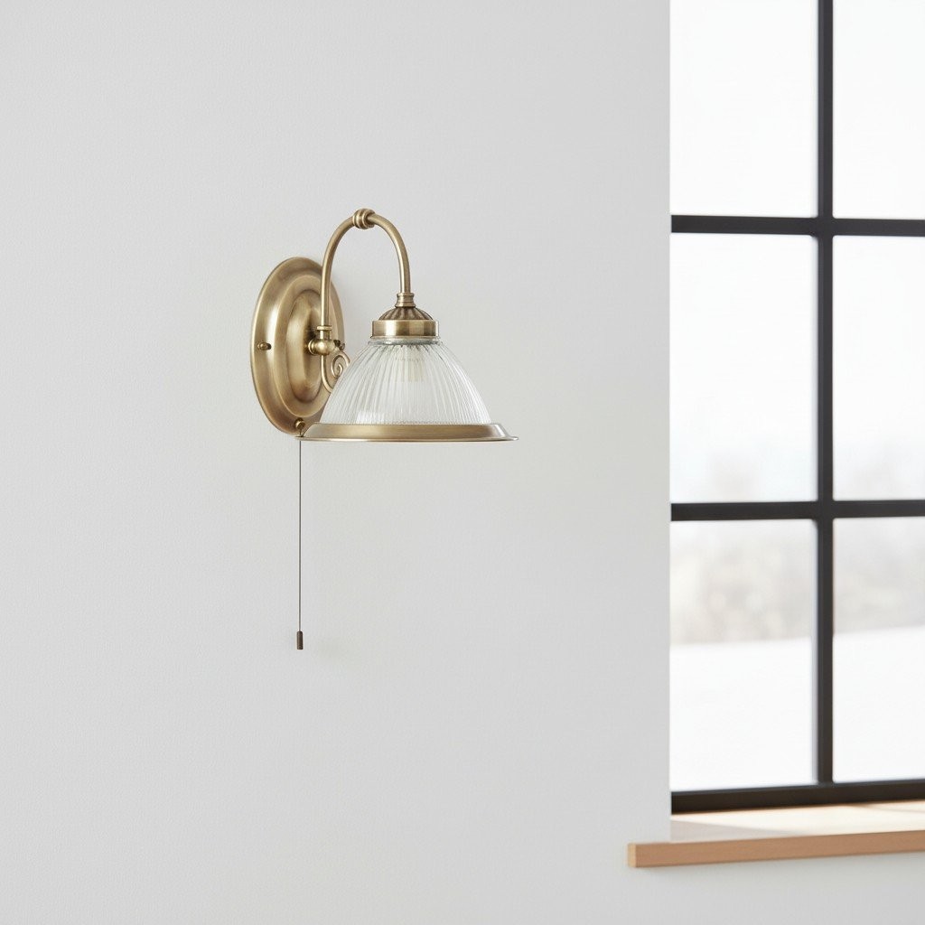 TF Vintora wandlamp met ribbels van glas - industriële klokvorm voor eetkamer en hal HL2202