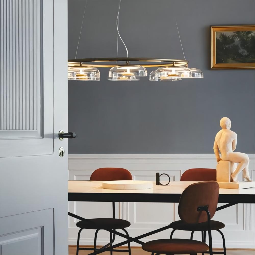 Gouden Blossi 6 Glazen LED Kroonluchter
