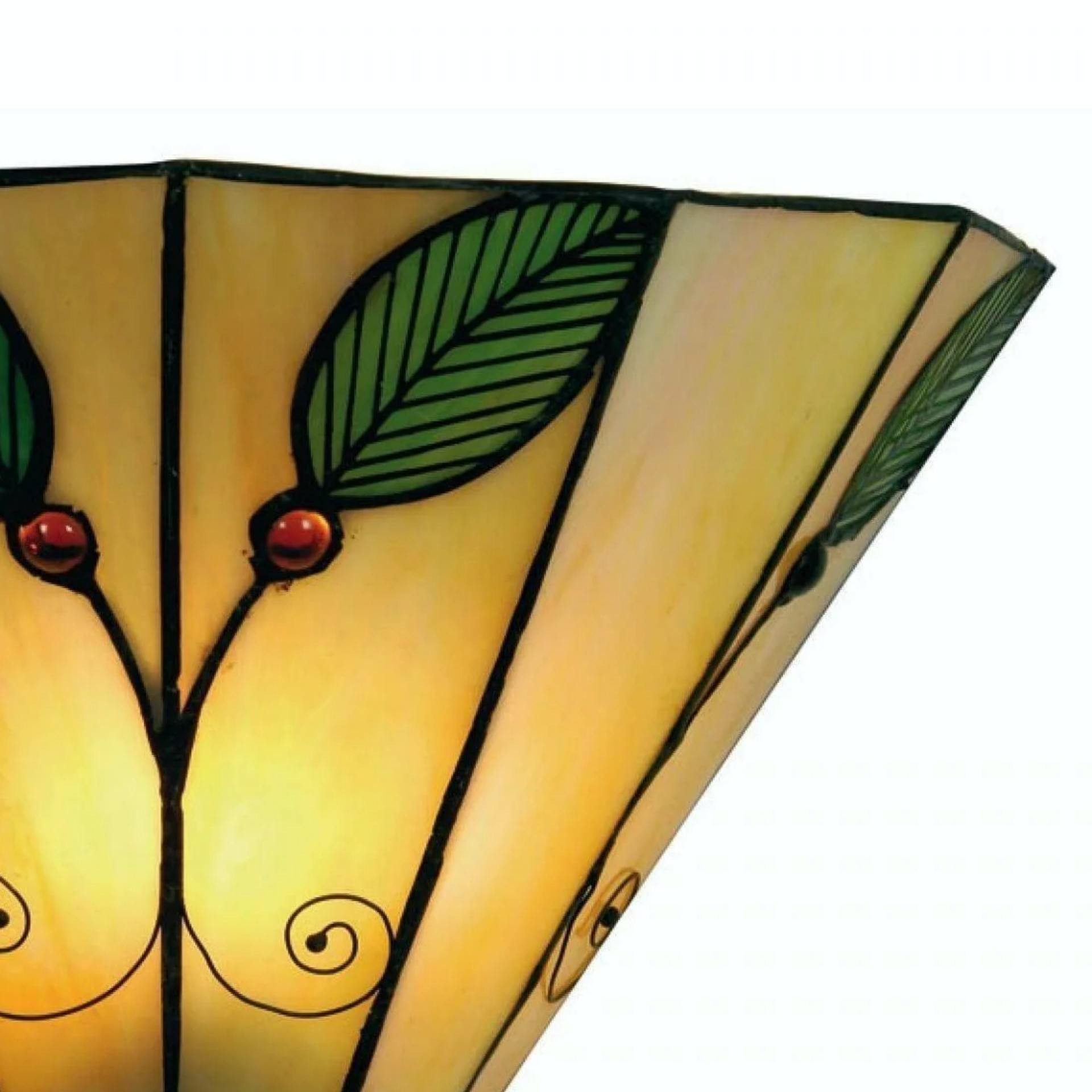 TiffStar Art Nouveau bladmotief Tiffany wandlamp - Vintage geïnspireerde accentverlichting voor hal en woonkamer HL2011