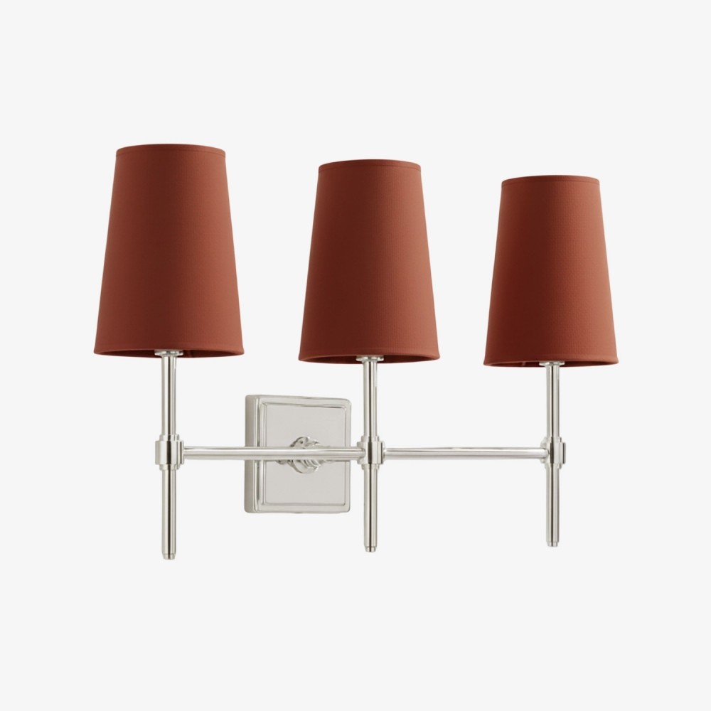 Derlina Witte Linnen Wandlamp – Retro Metalen Verlichtingsarmatuur met Meerdere Hoofden HL1433