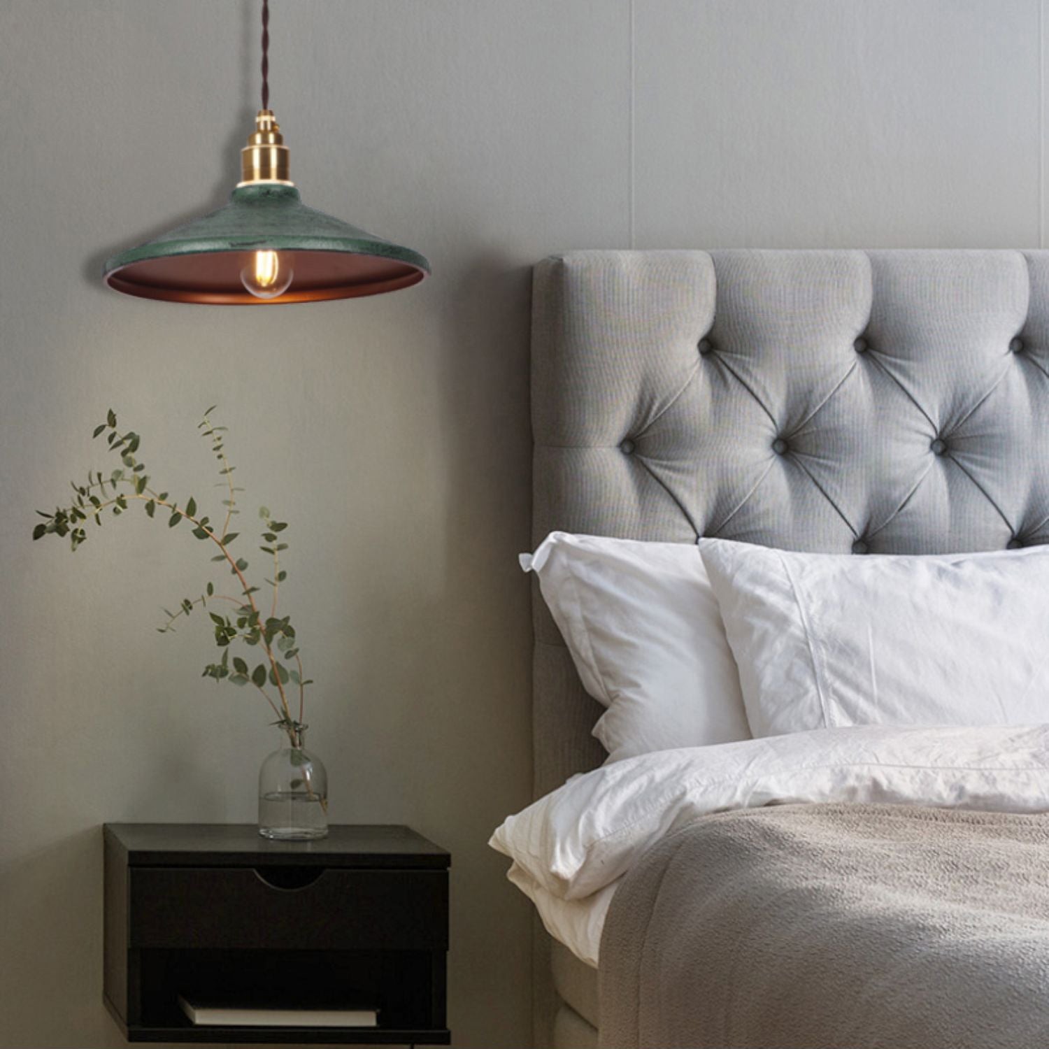 Rustieke hanglamp met schotelvormige kap HL3029