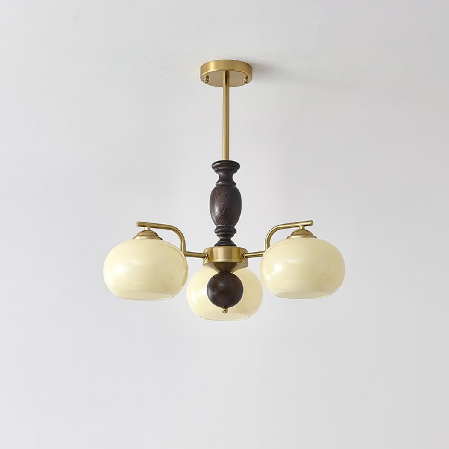 Middeleeuwse stijl Walnoot Beige Bol Kroonluchter HL835