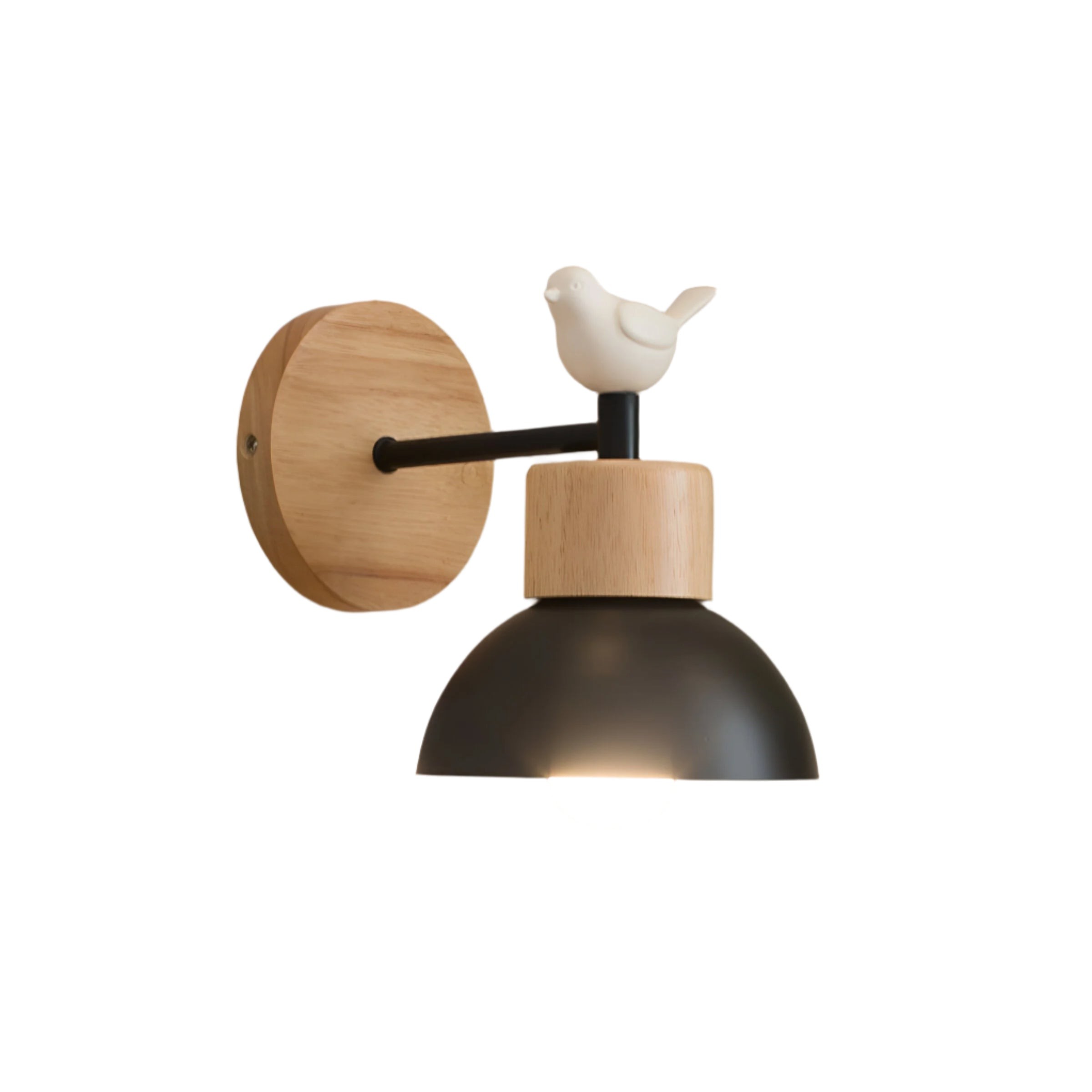Nordic Wood Iron Shade Japandi Wandlamp HL1293