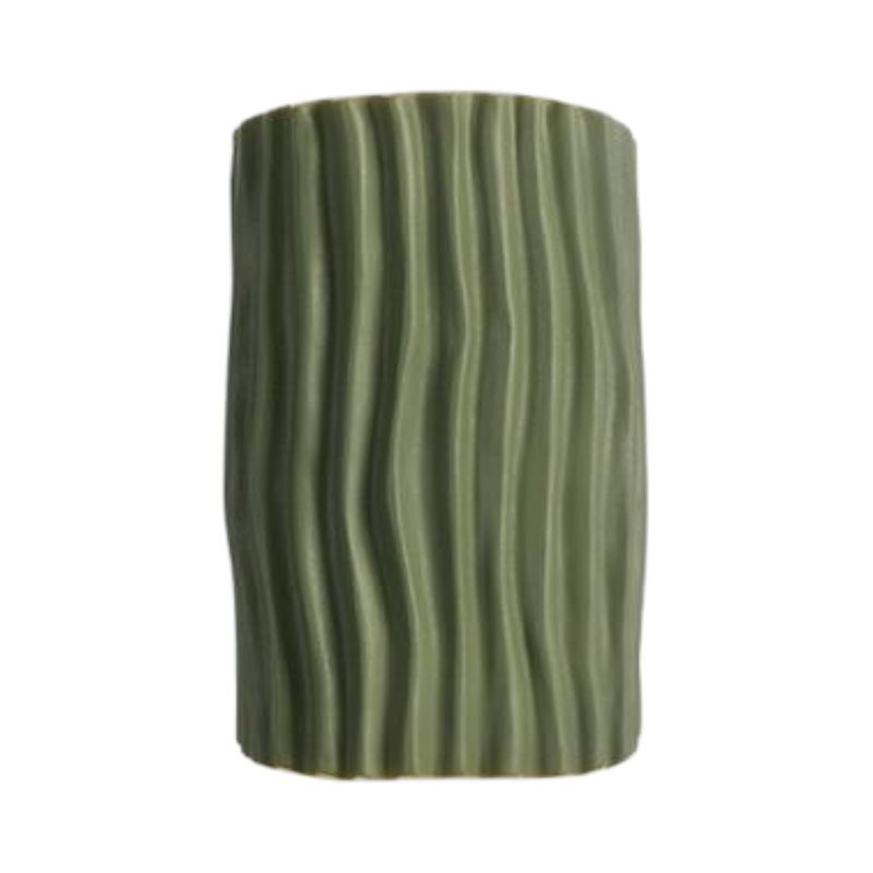 Cilinder geribbelde wandlamp van hars HL224