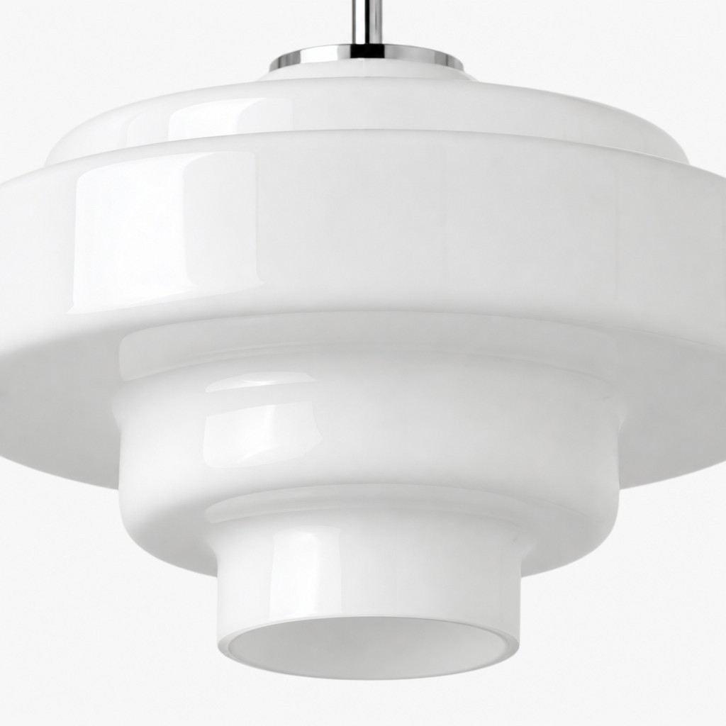 Koloro glazen plafondlamp - gelaagde, afgeronde lampenkap voor hal of garderobe HL3581