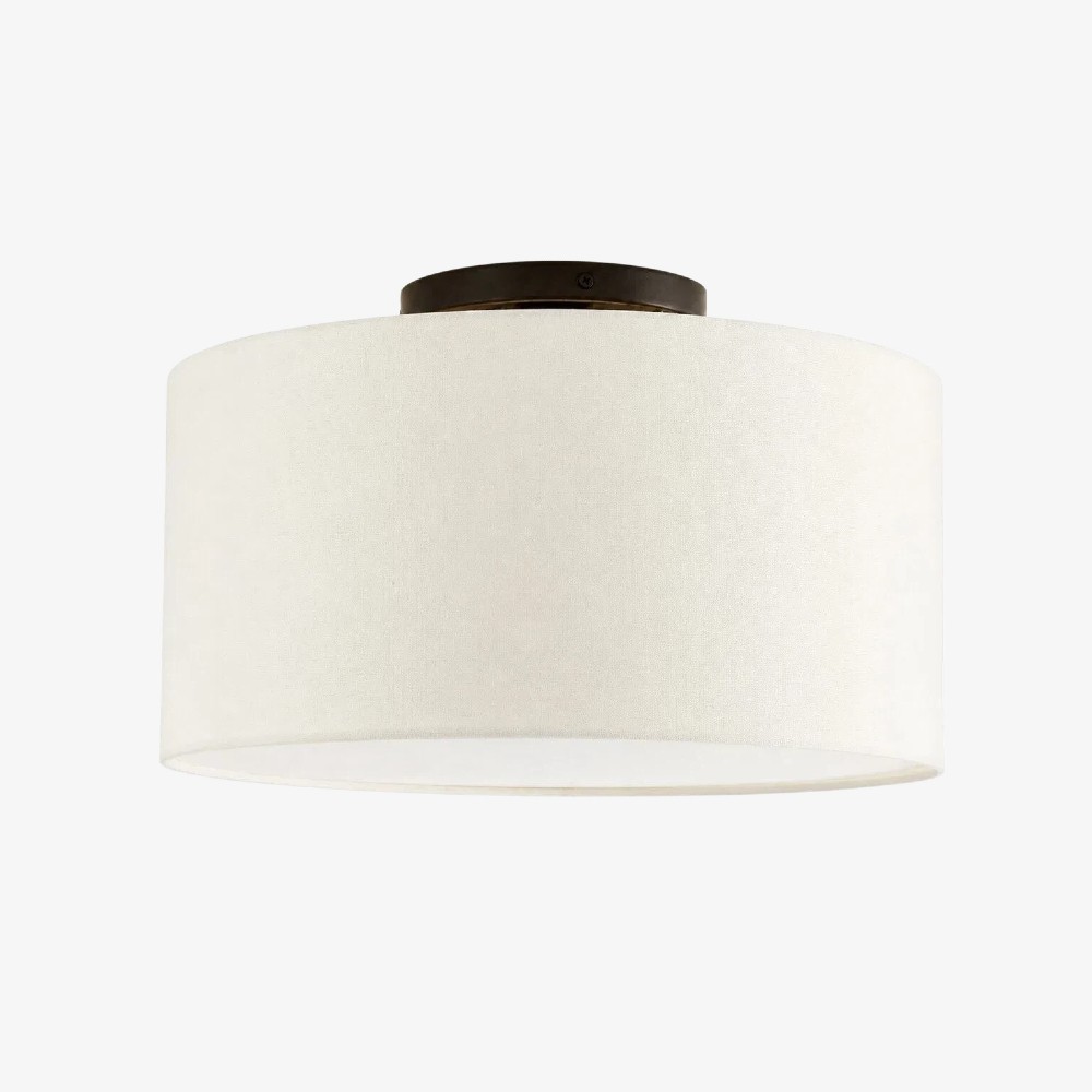Jelvane Drum Flush Mount met stoffen kap HL1480
