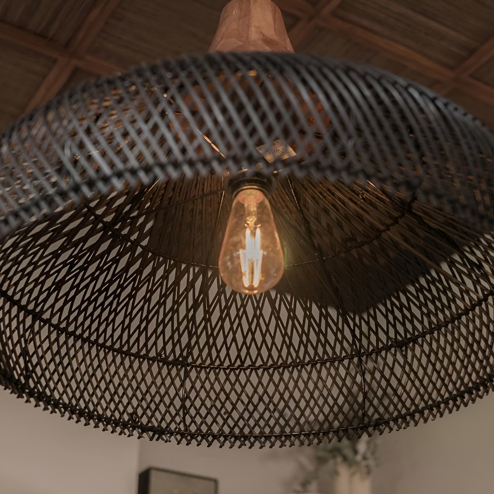 Retro Boheemse hanglamp van rotan HL3389