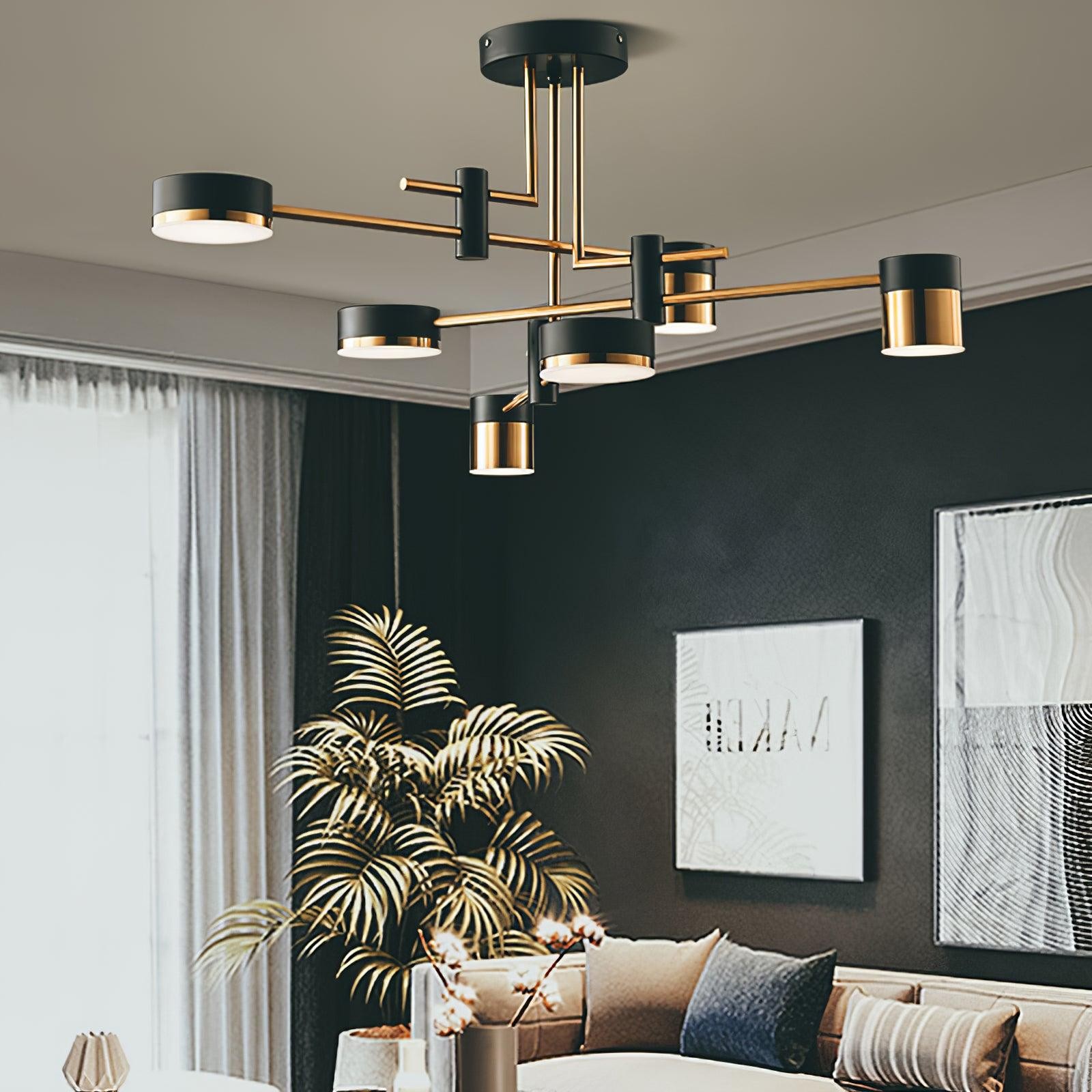 Luxe Spider Sputnik Design Metalen Schijf Plafondlamp HL1090