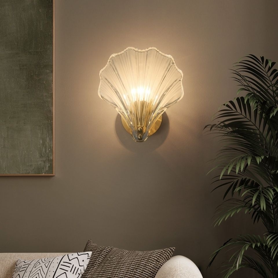 Moderne glazen design wandlamp in schelpvorm HL61