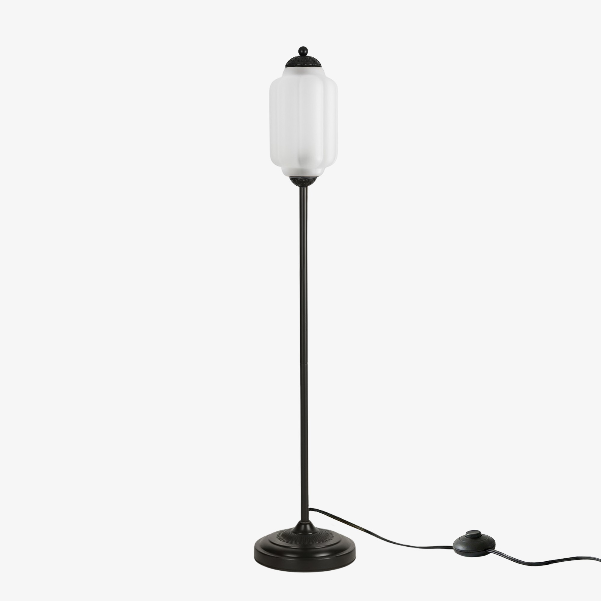 Eloise Vloerlamp van getextureerd glas in pompoenvorm - Organisch artistiek ontwerp en retrostijl voor de woonkamer HL2510