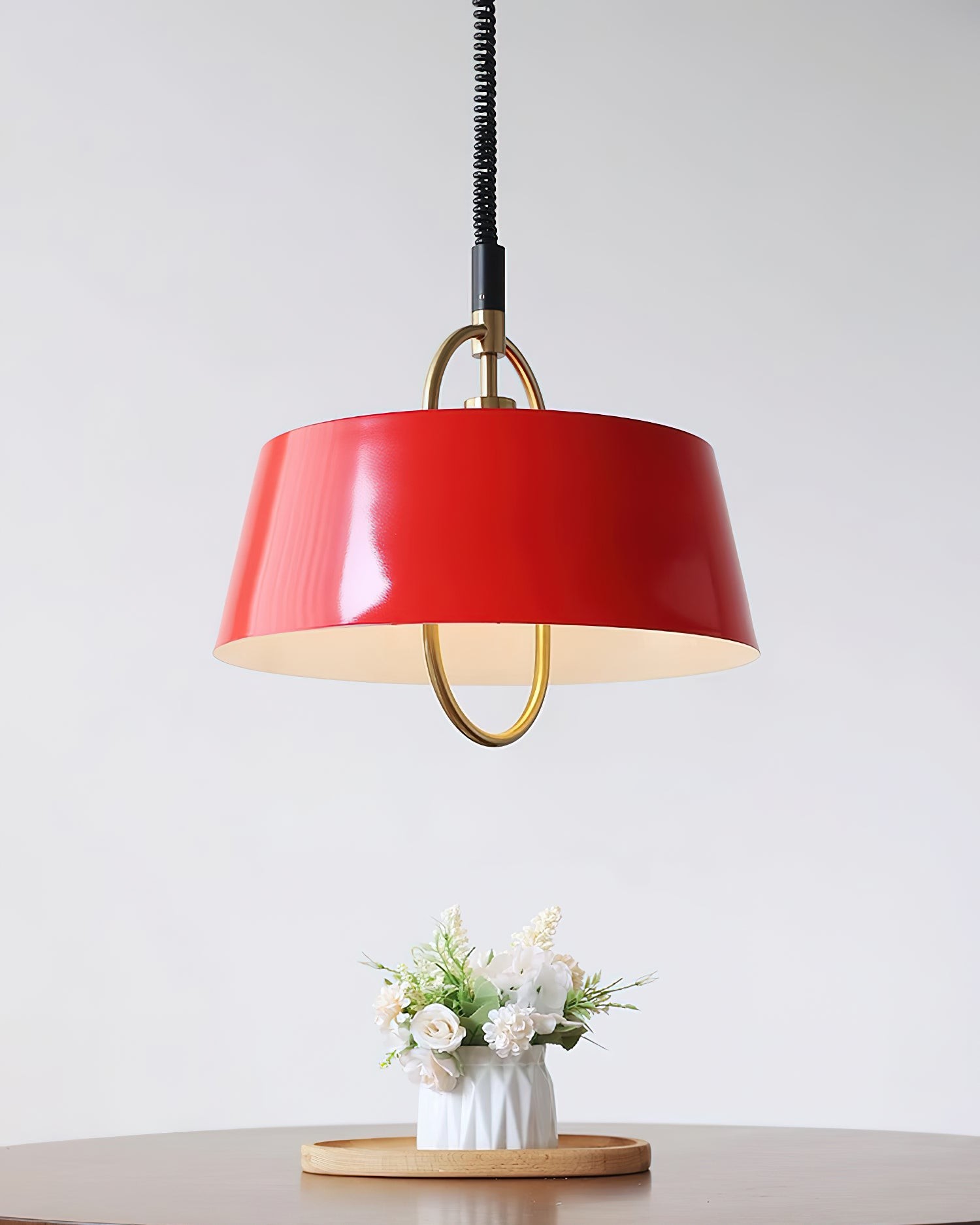 Retro klassieke trommelvormige intrekbare metalen hanglamp HL353