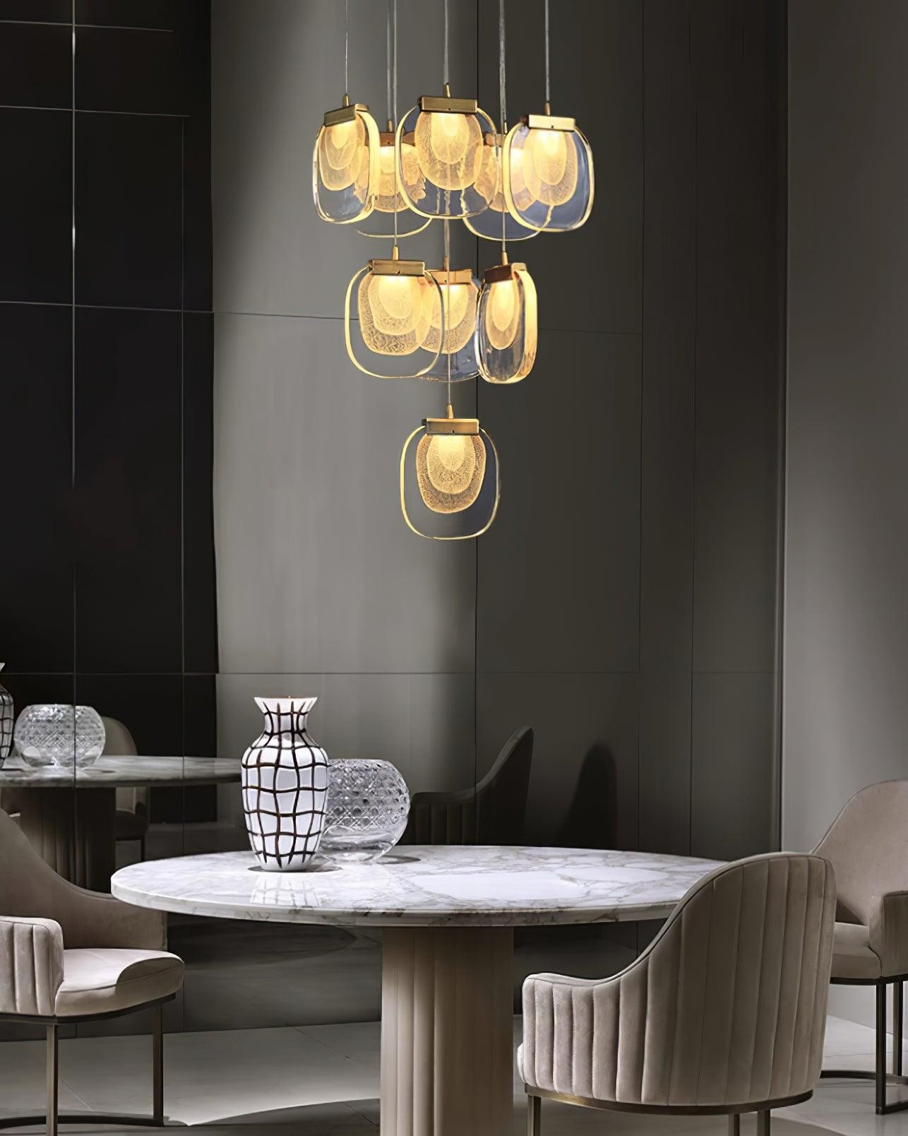 Glazen rimpel hanglamp HL532