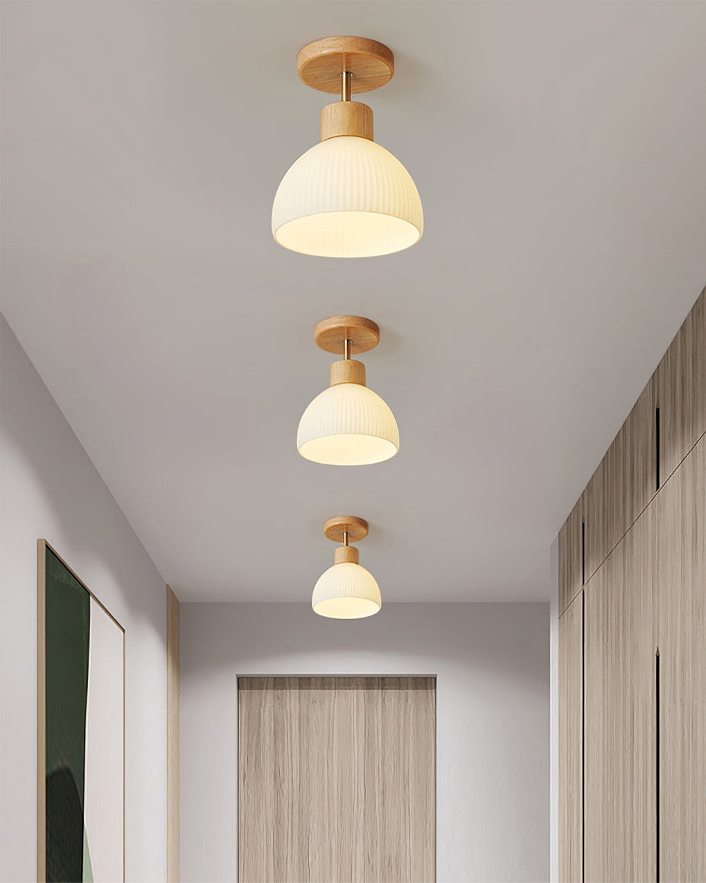 LED-plafondlamp in Scandinavische houtstijl HL387