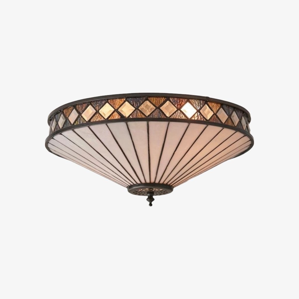 TF Fargo Geometrische Plafondlamp - Handgemaakte Art Deco Glas-in-loodlamp voor de Hal HL2209