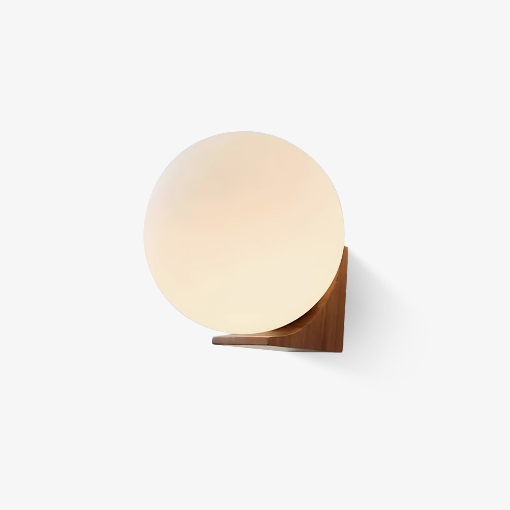 Minimalistische houten geometrische beugel glazen bol wandlamp HL444