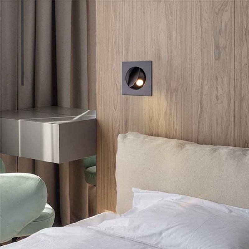 Draaibare inbouw led leeslamp voor naast het bed HL149