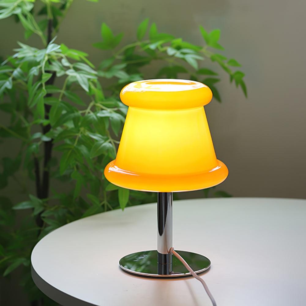 Crèmekleurige creatieve onregelmatige cilindrische tafellamp HL715