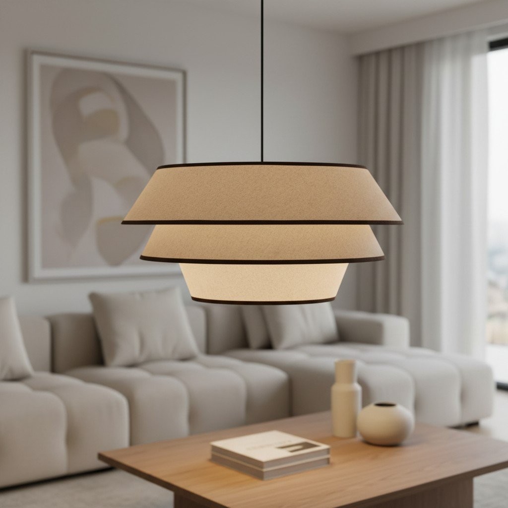 Tarivon hanglamp met stalen frame en stoffen kap - Moderne hanglamp voor eetkamers HL1875