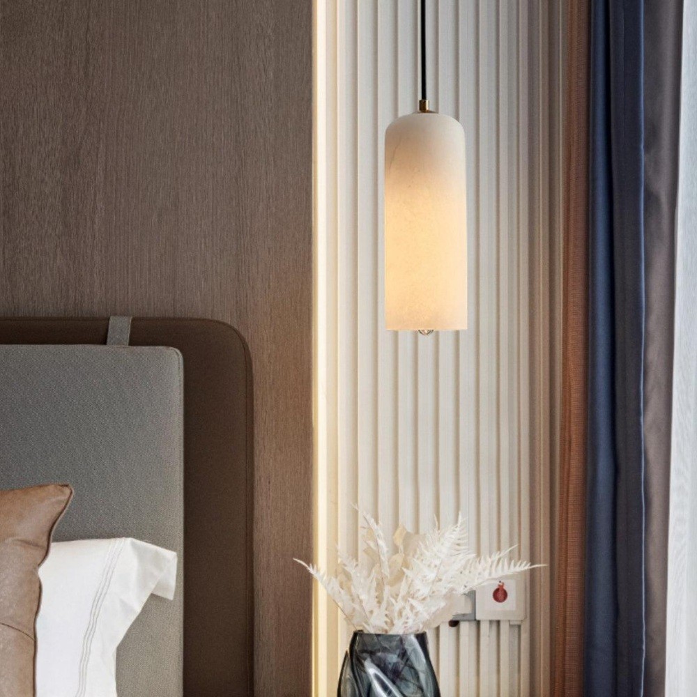 Luxe Albasten Cilinderstenen Hanglamp HL1059