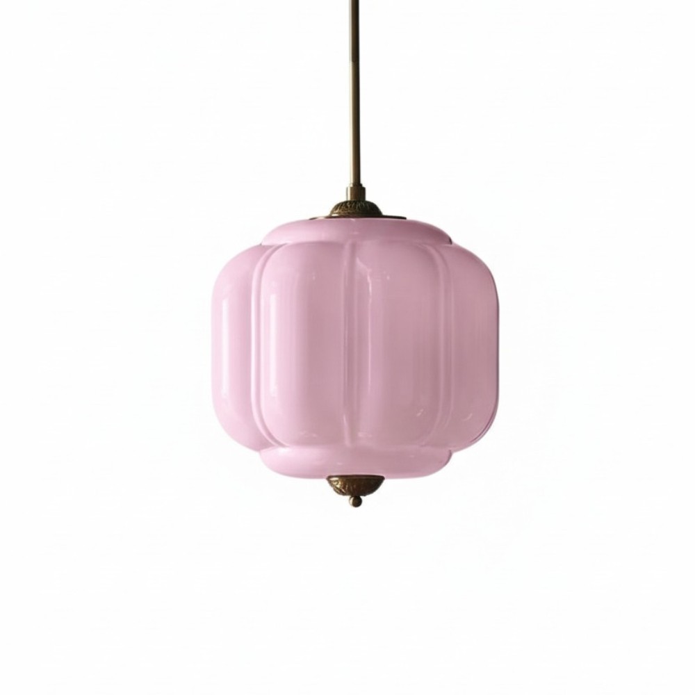 Vintage Eloise Melkglazen Hanglamp - Geribbelde Glazen Plafondkroonluchter HL1091